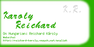 karoly reichard business card